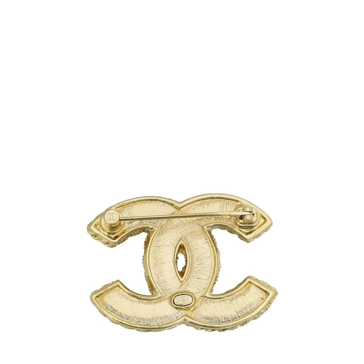Chanel Bicolor Floral Beaded Faux Pearl CC Brooch