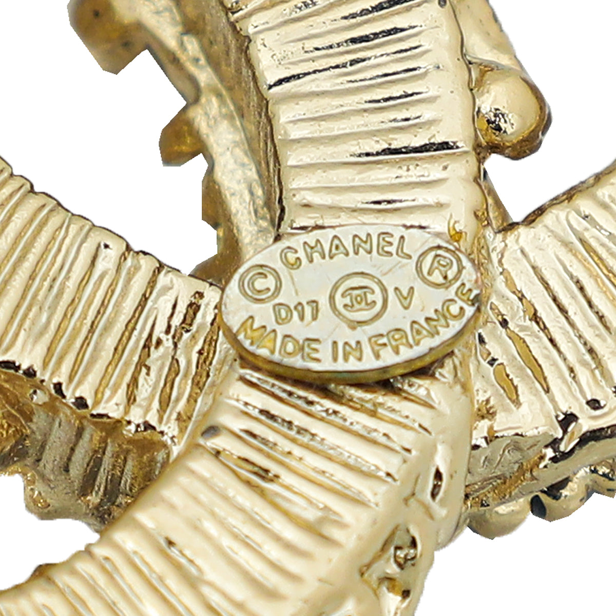 Chanel Black CC Enamel Baroque Brooch