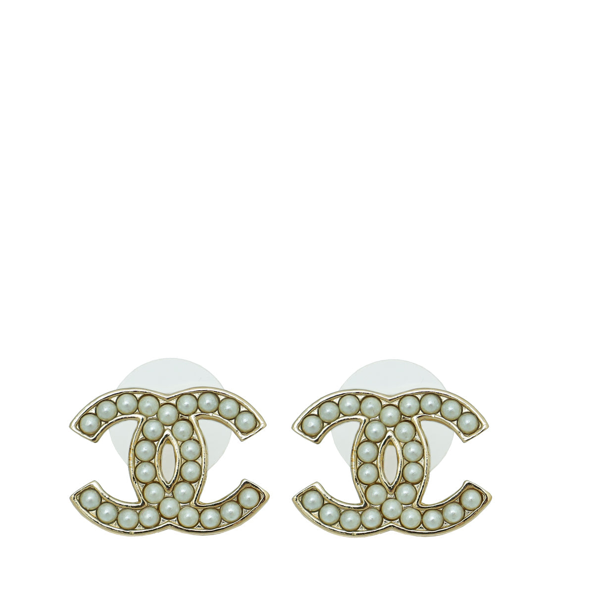 Chanel Gold CC Pearl Earring