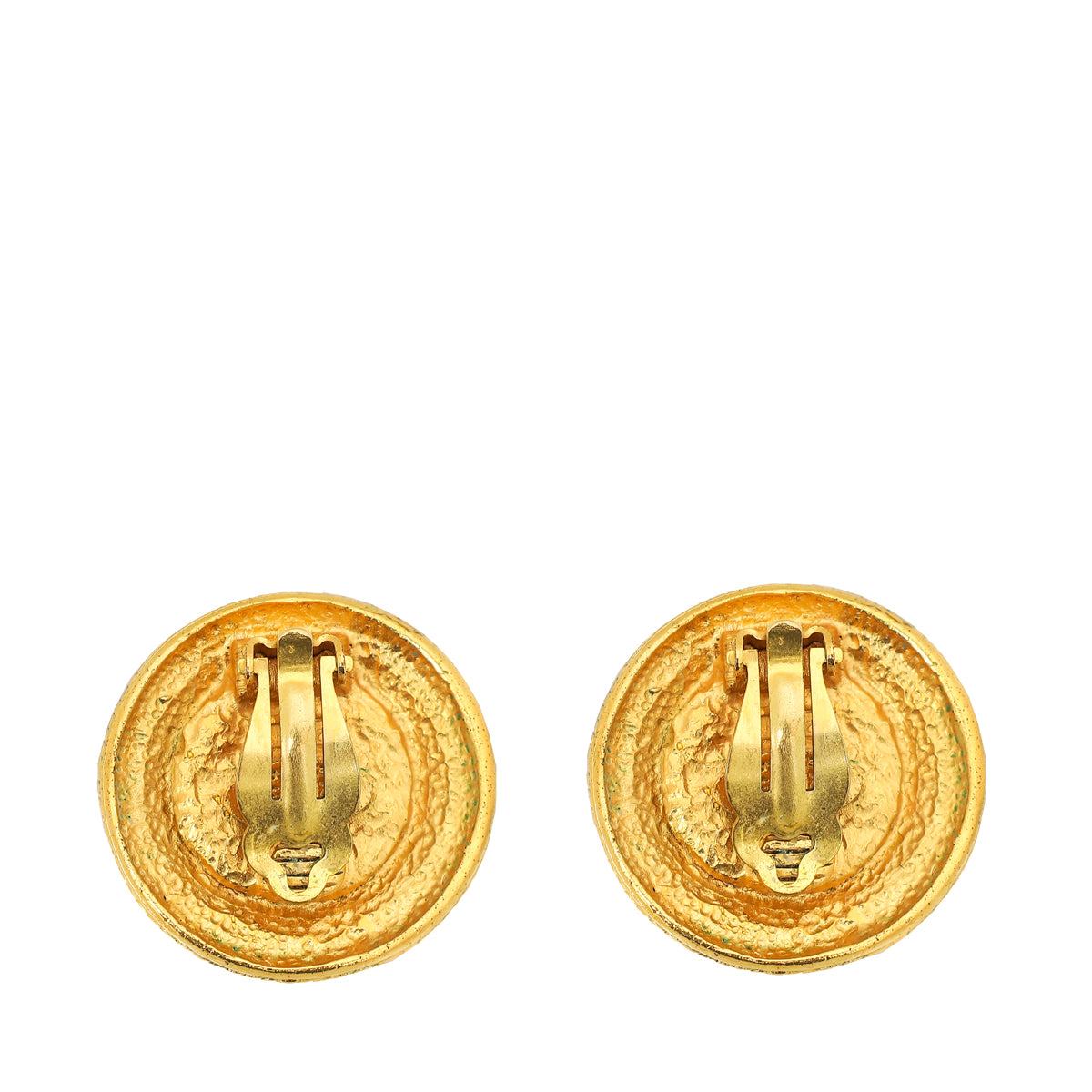 Chanel White   Pearl Button Clip On Earrings