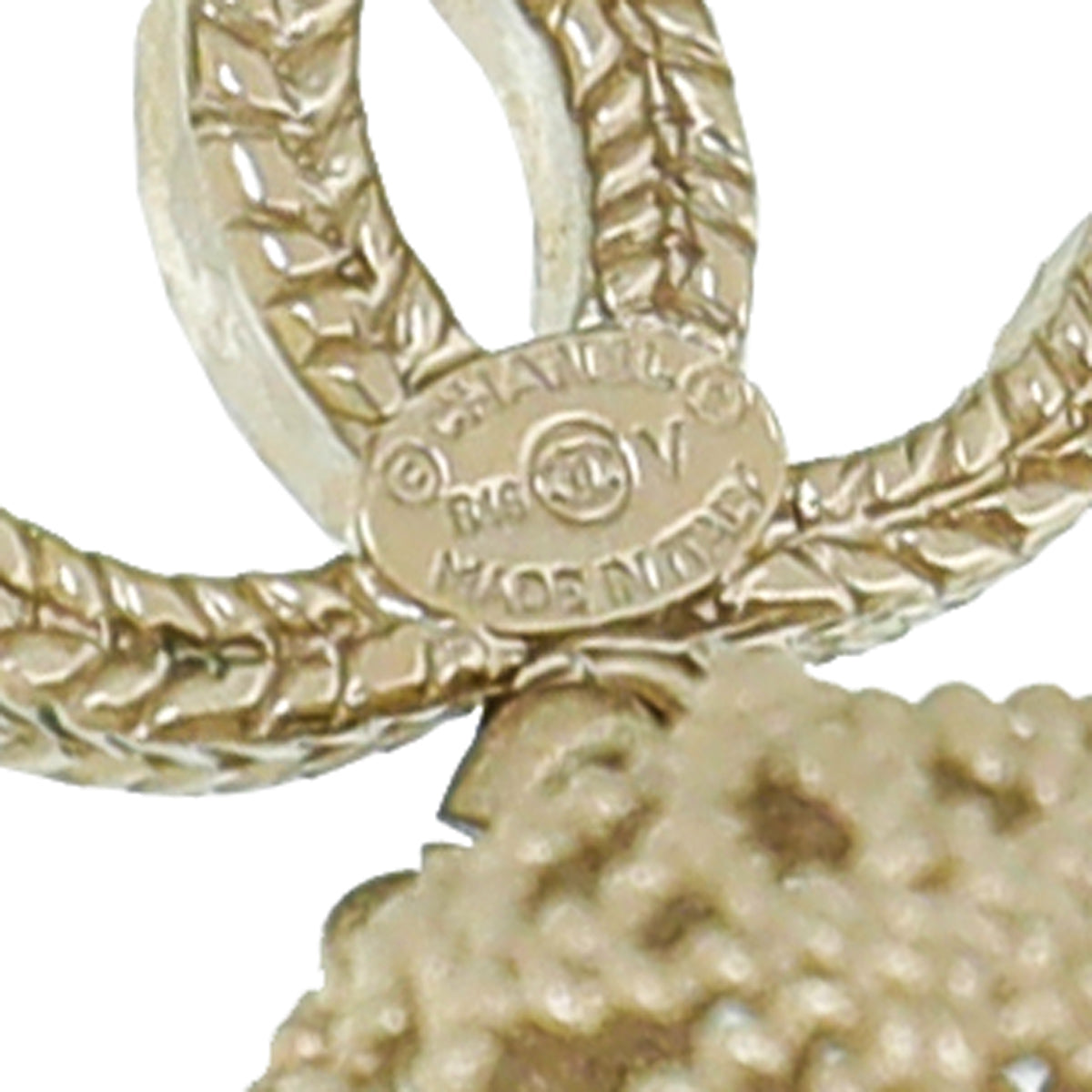 Chanel Gold CC Ornate Ball Drop Earrings