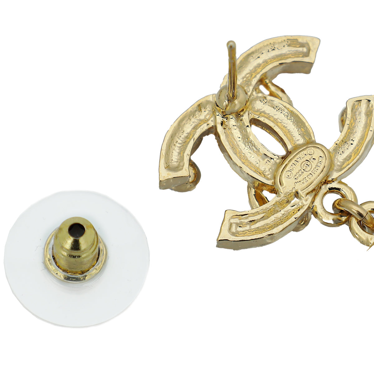 Chanel Tricolor CC Gripoix Drop Earrings