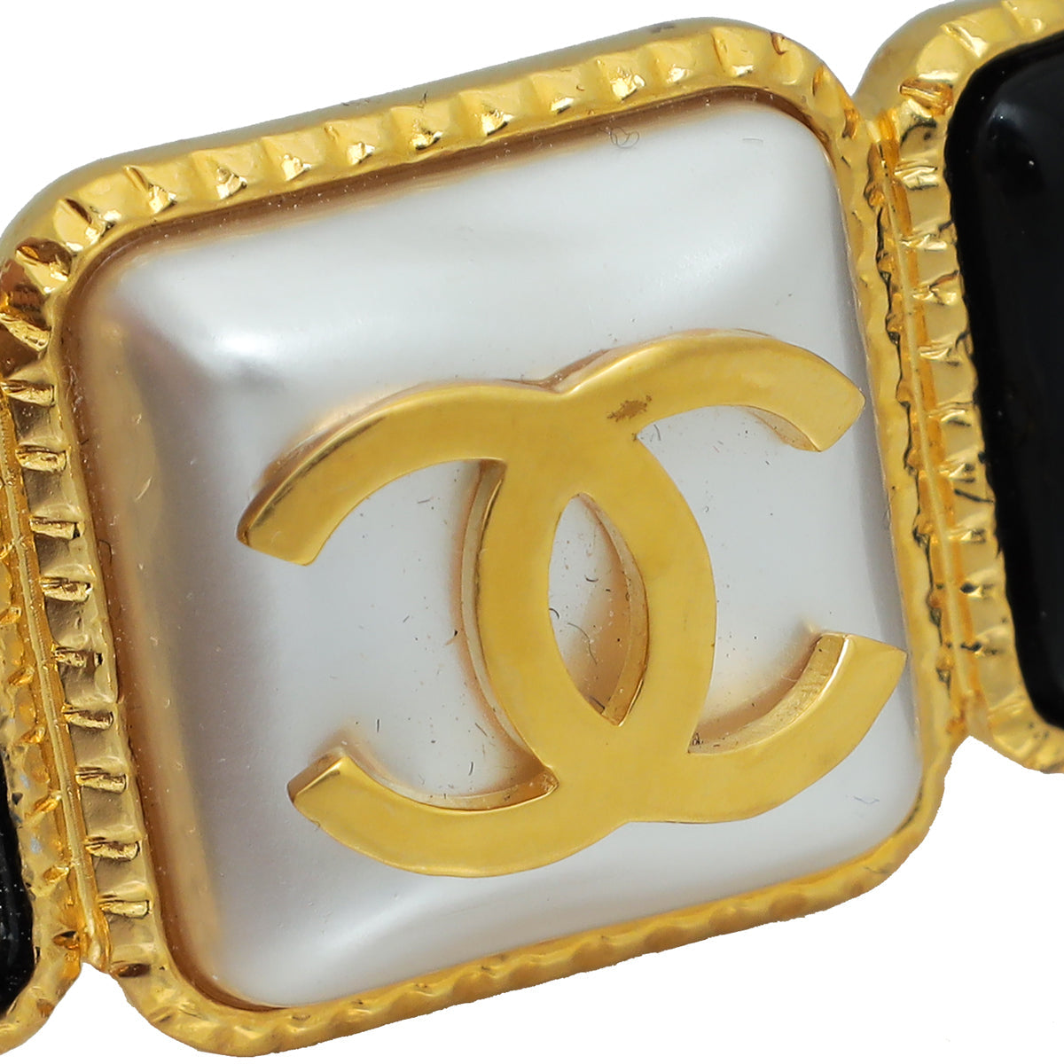 Chanel Bicolor CC Stone Hair Clip