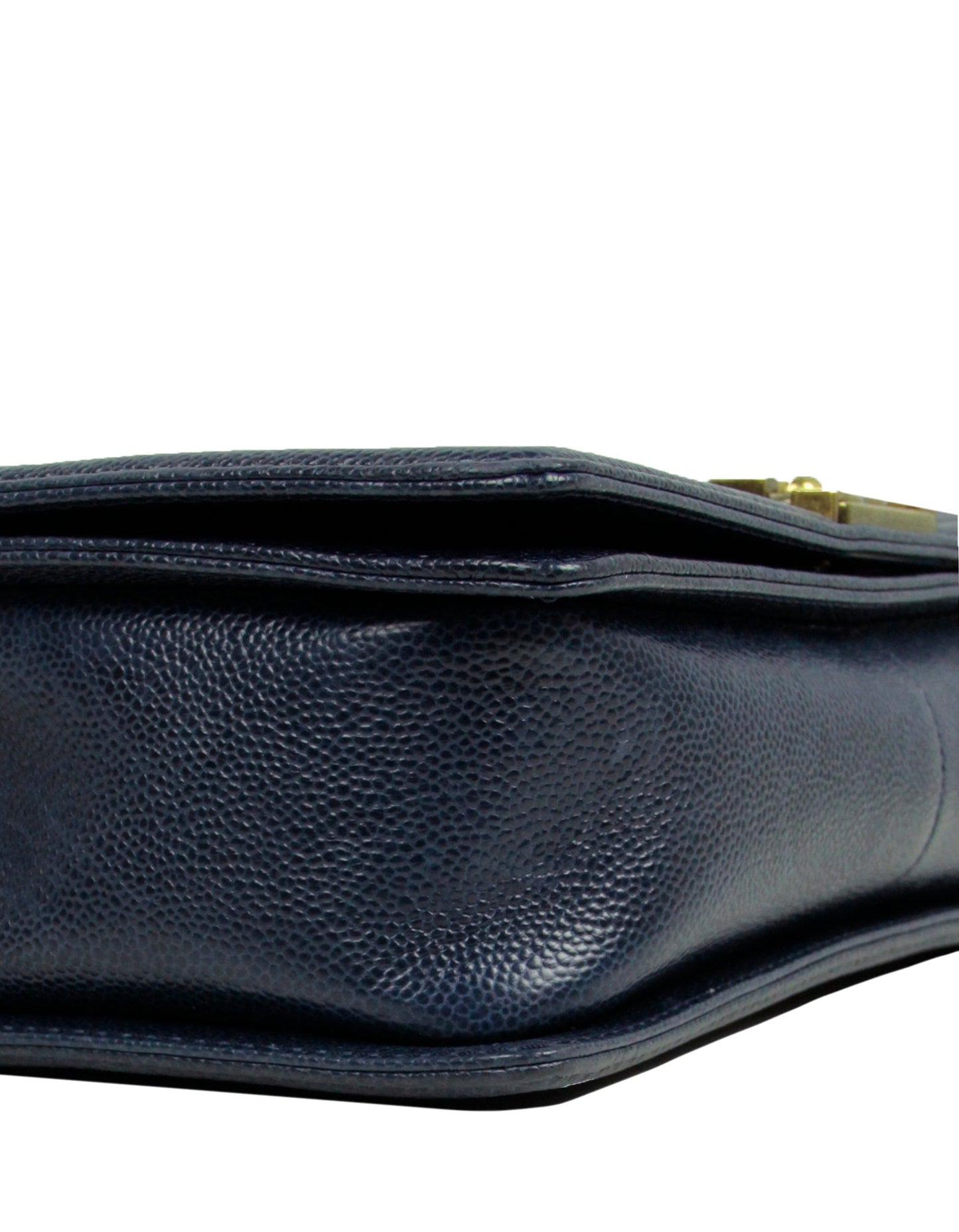 Chanel Navy Caviar Leather New Medium Boy Flap Bag