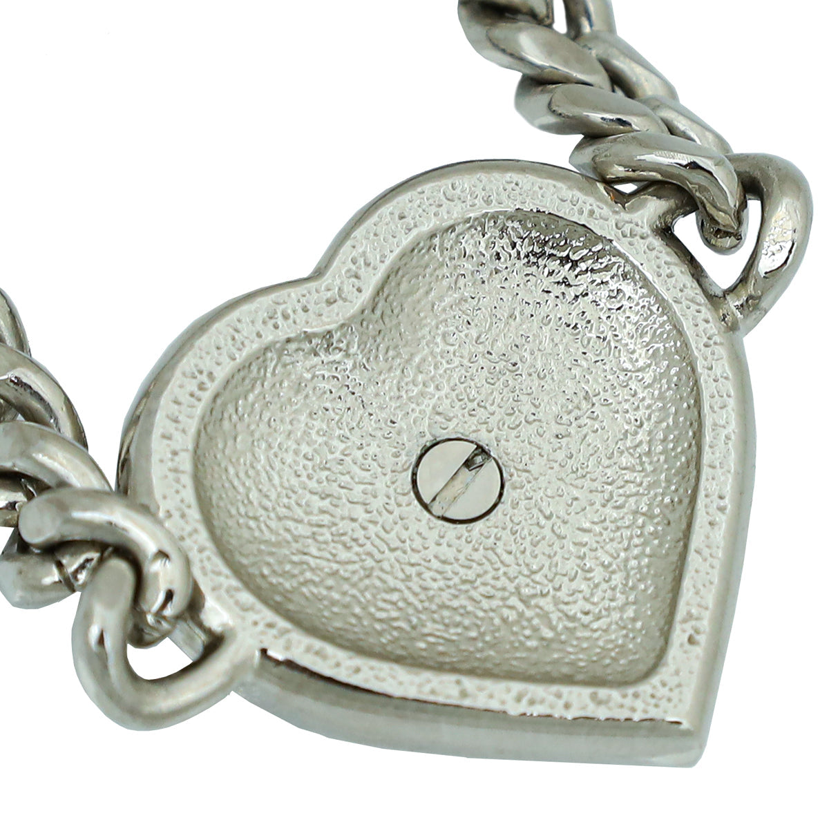 Chanel White CC Heart Chain Choker