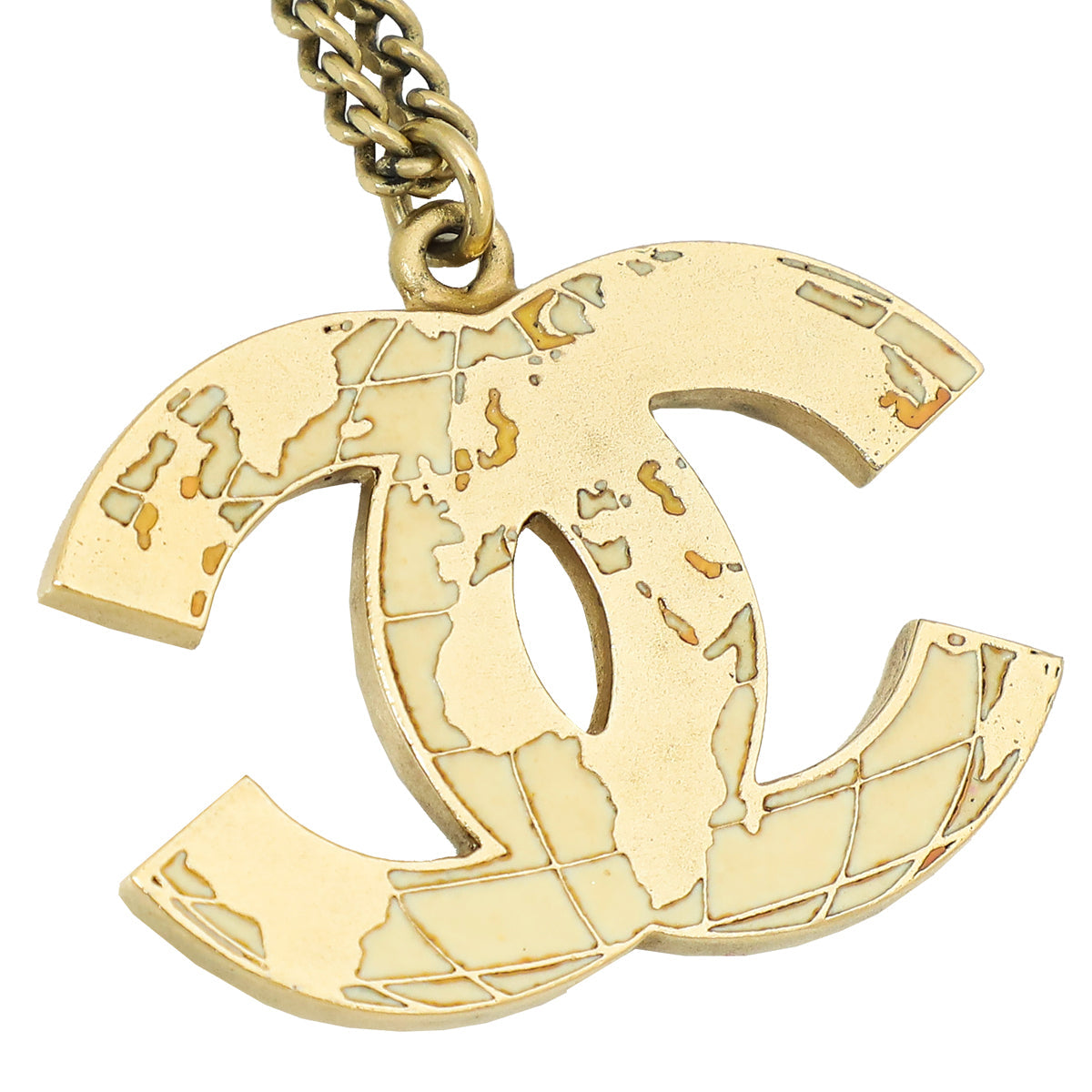 Chanel Gold CC Globe Pendant Necklace