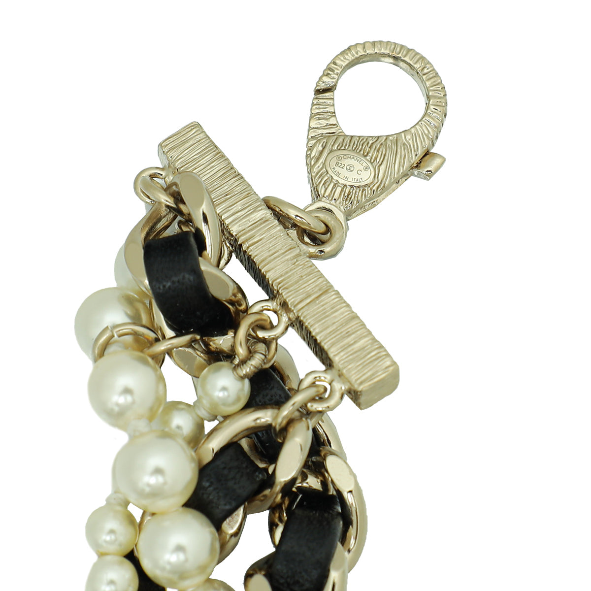 Chanel Bicolor CC Pearl Chain Choker Necklac