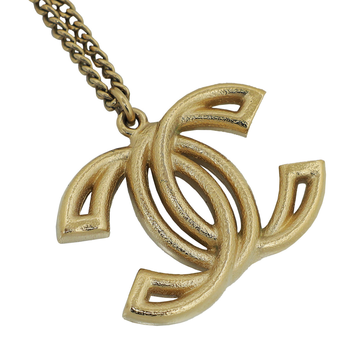 Chanel Gold Tone CC Crystal Earrings and Necklace Set
