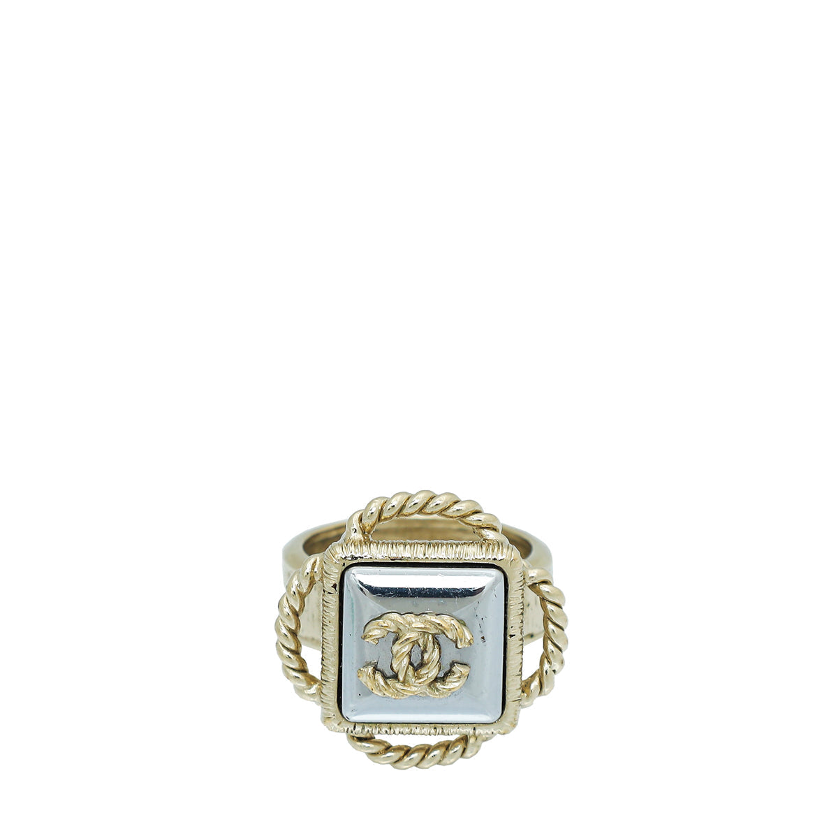 Chanel Bicolor Tone CC Square Ring