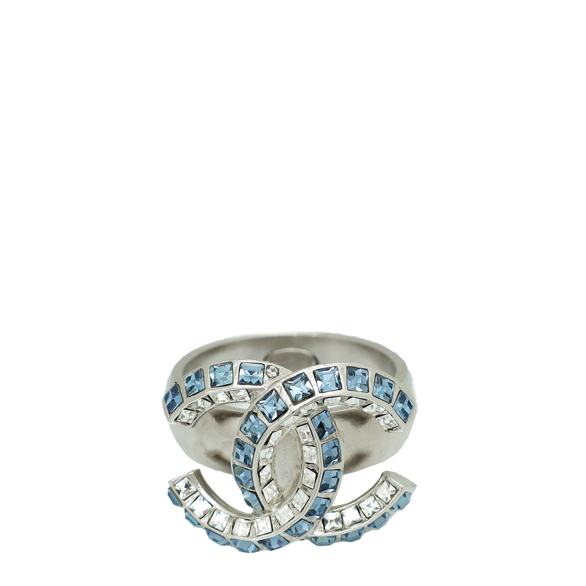 Chanel Blue CC Crystal Ring 53