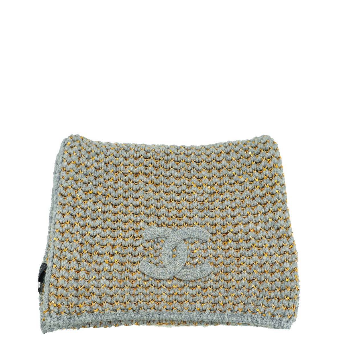 Chanel Bicolor CC Cashmere Silk Sequins Scarf