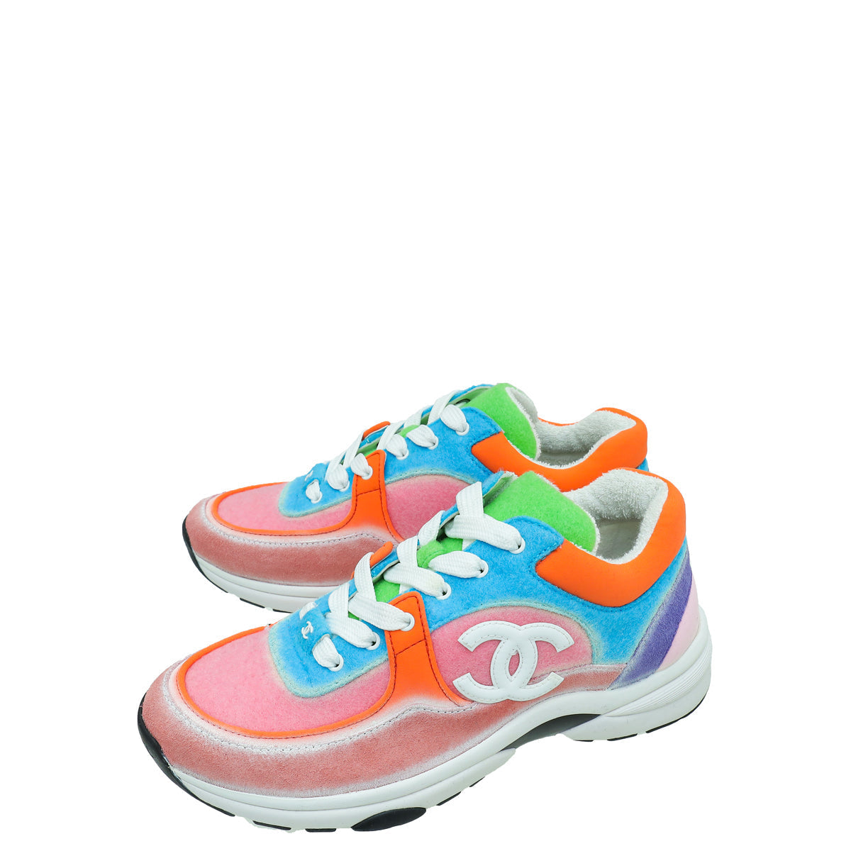 Chanel Multicolor CC Trainer Sneaker 37.5