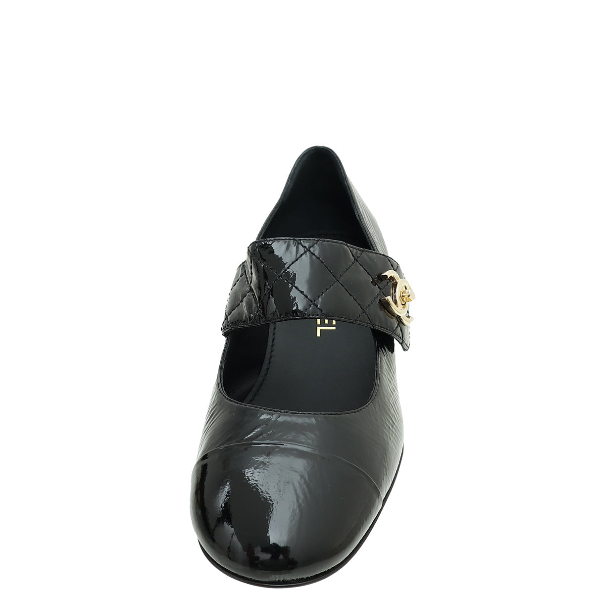 Chanel Black CC Mary Jane Flats 38.5