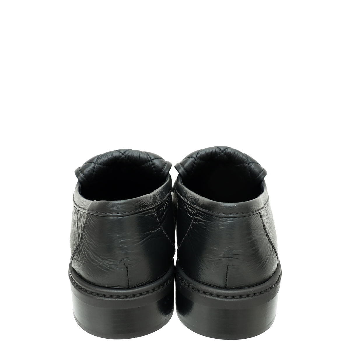 Chanel Black CC Quilted Moccasin Loafer 39
