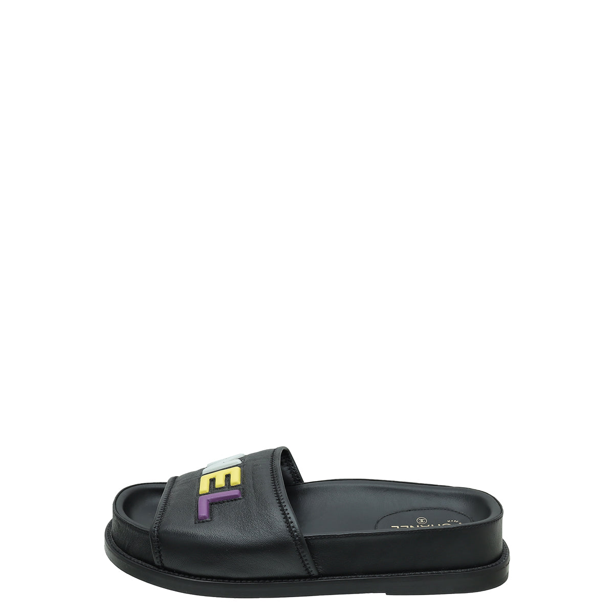 Chanel Black Logo Slide Mules 39