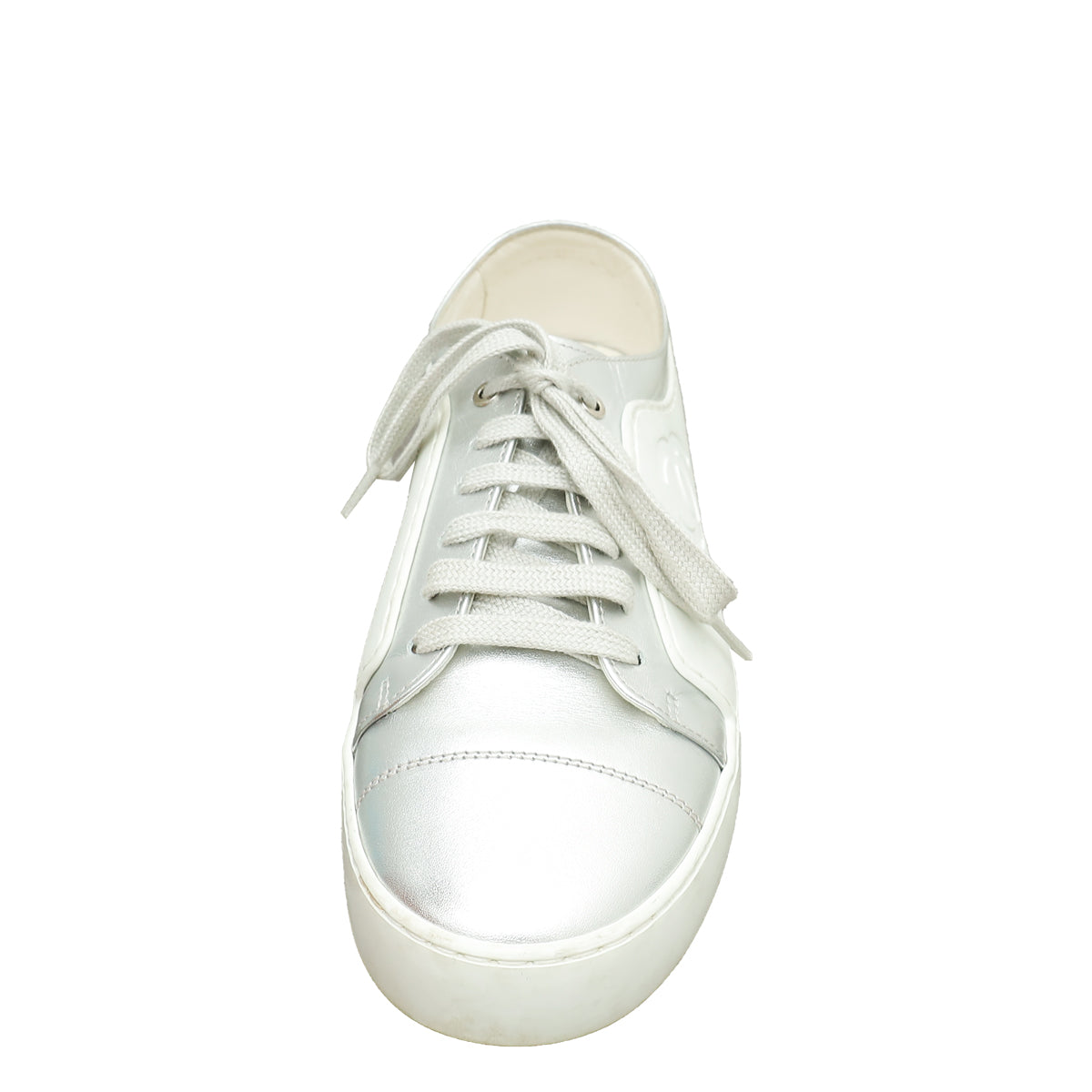 Chanel White CC Low Top Sneaker 36.5