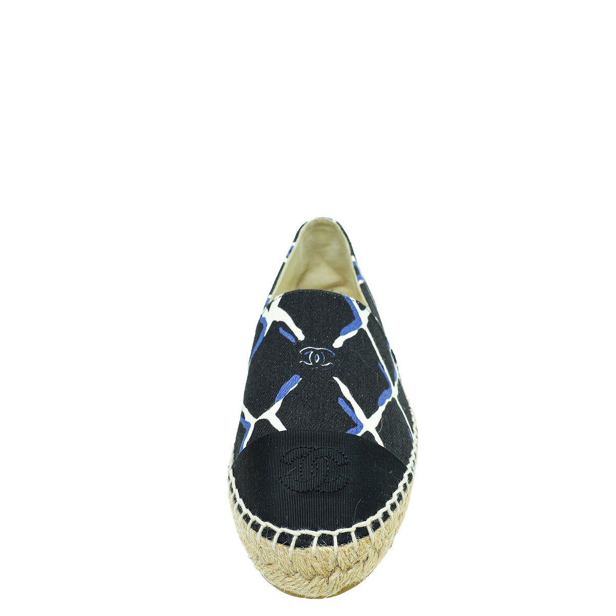 Chanel Multicolor CC Diamond Quilted Print Canvas Espadrille Flats 36