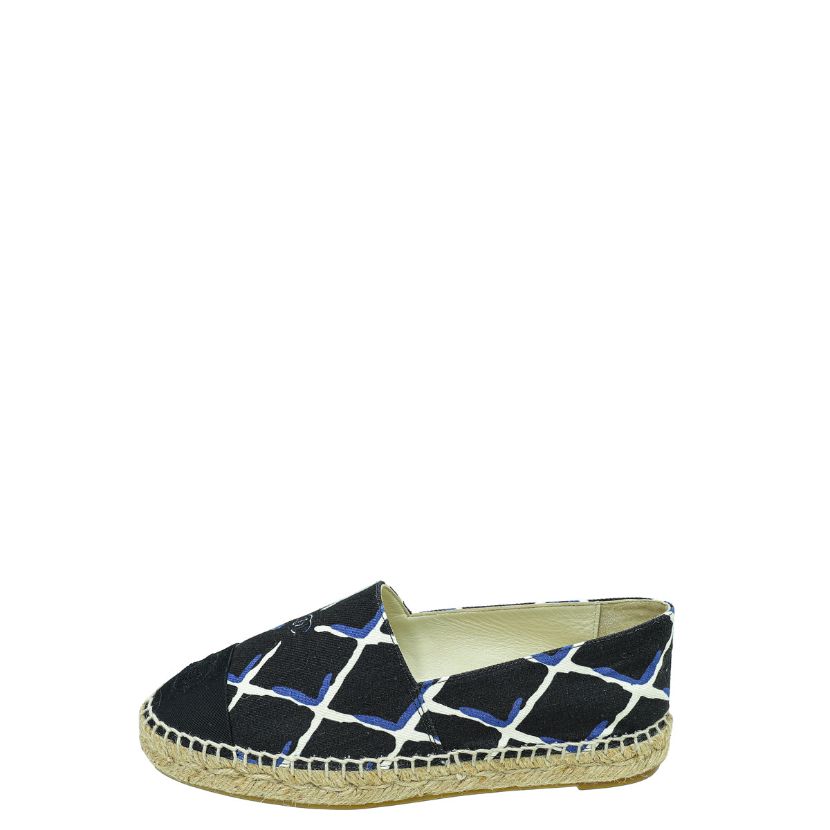 Chanel Multicolor CC Diamond Quilted Print Canvas Espadrille Flats 36