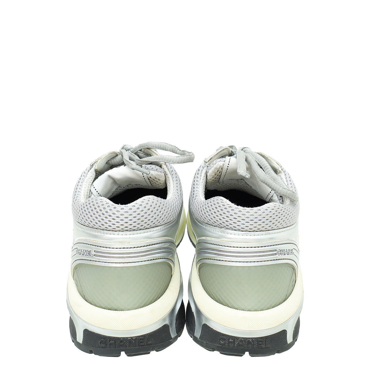 Chanel Silver CC Runner Sneaker 38