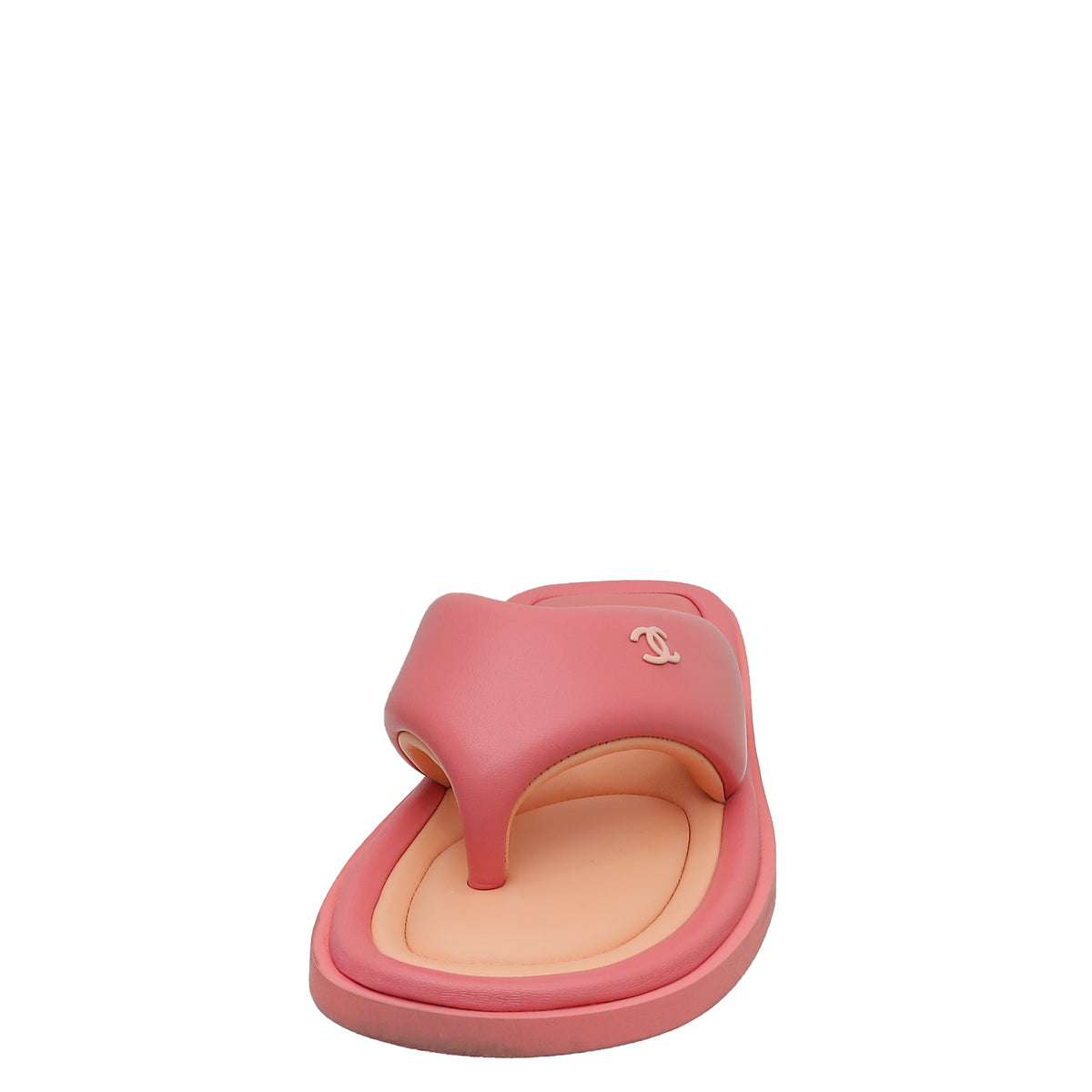 Chanel Pink CC Padded Pool Thong Sandals 39