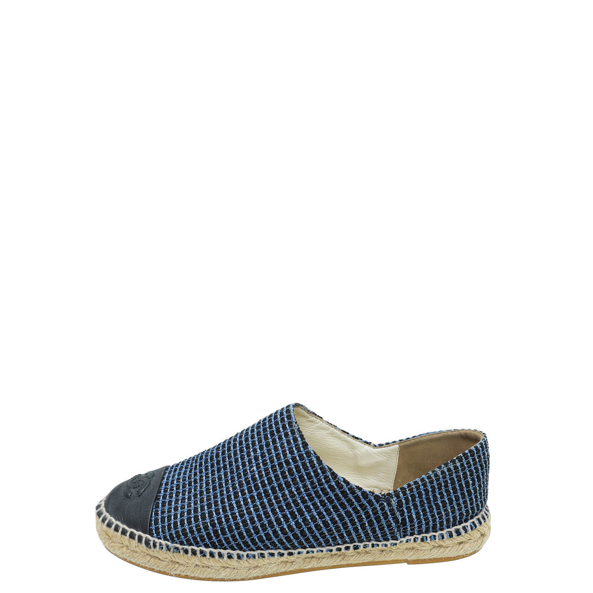 Chanel Bicolor CC Cap Toe Tweed Espadrille 39