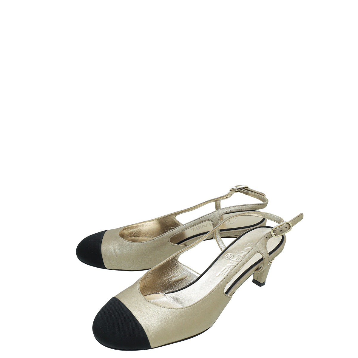 Chanel Bicolor CC Cap Toe Slingback Pump 41