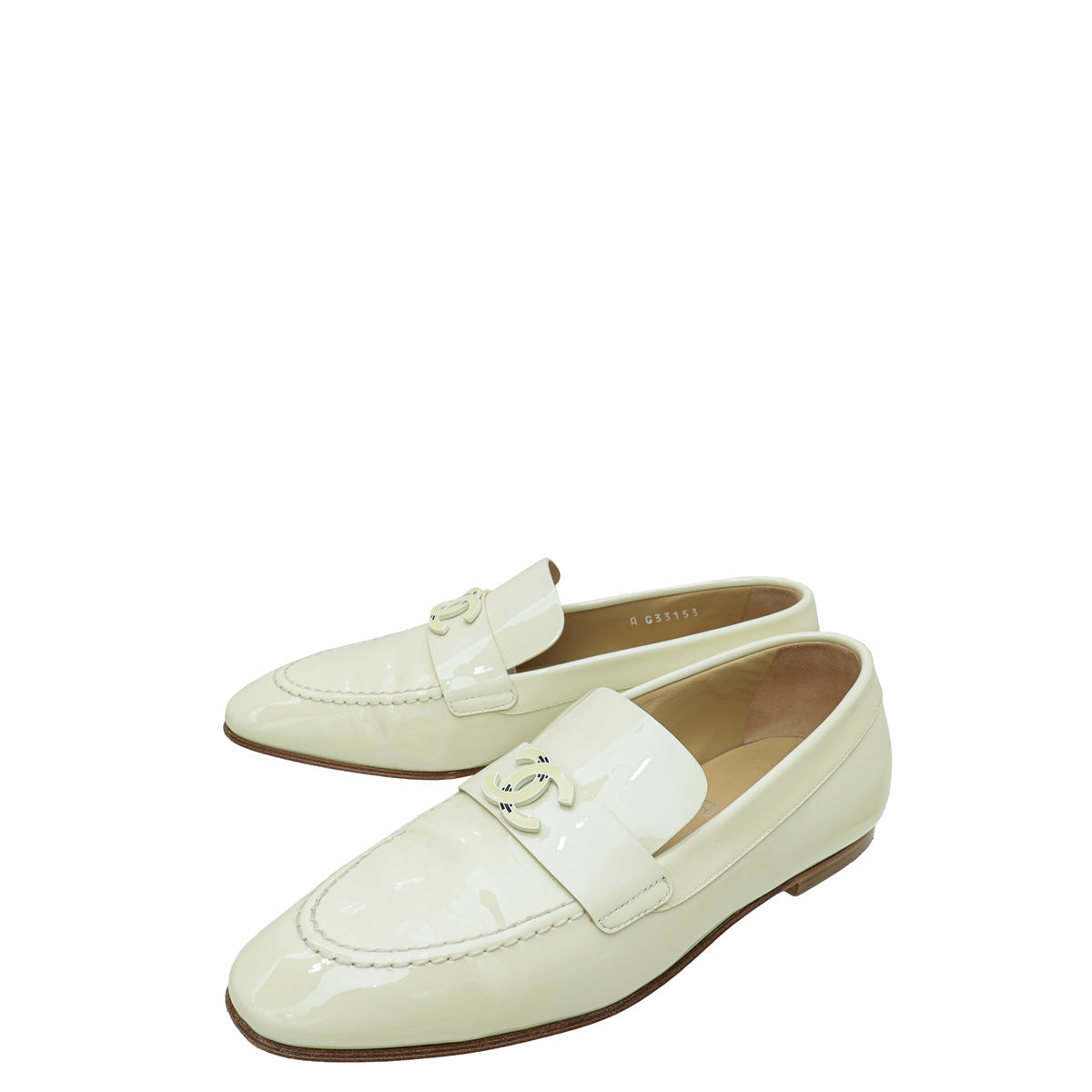 Chanel Cream CC Loafers 35