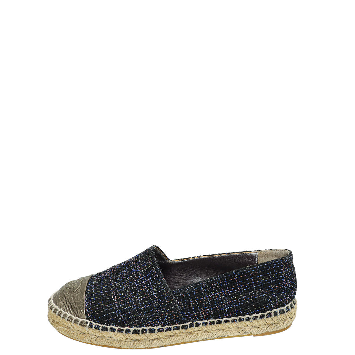 Chanel Bicolor CC Tweed Espadrille 36