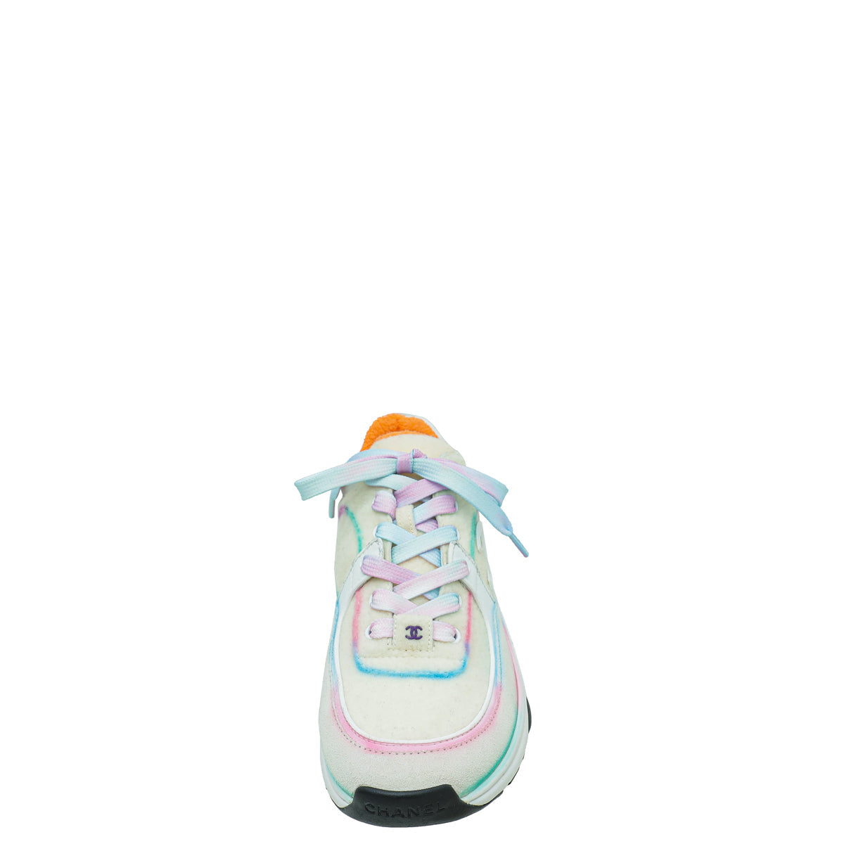 Chanel White Multicolor CC Trainer Sneaker 37.5