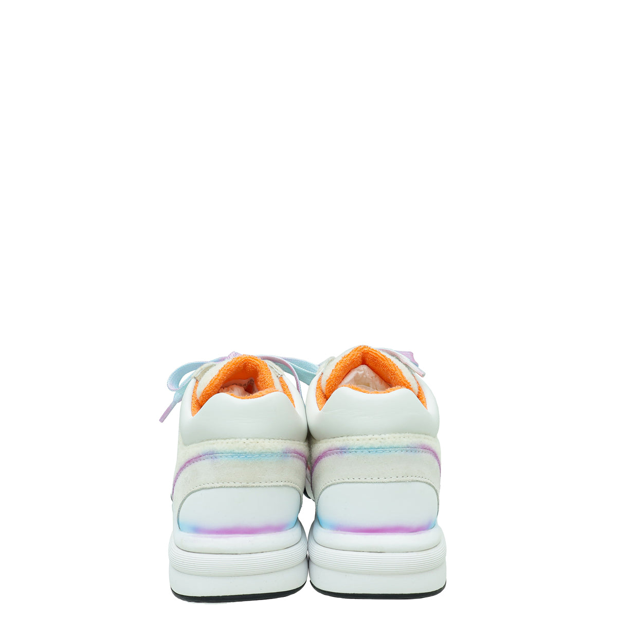 Chanel White Multicolor CC Trainer Sneaker 37.5