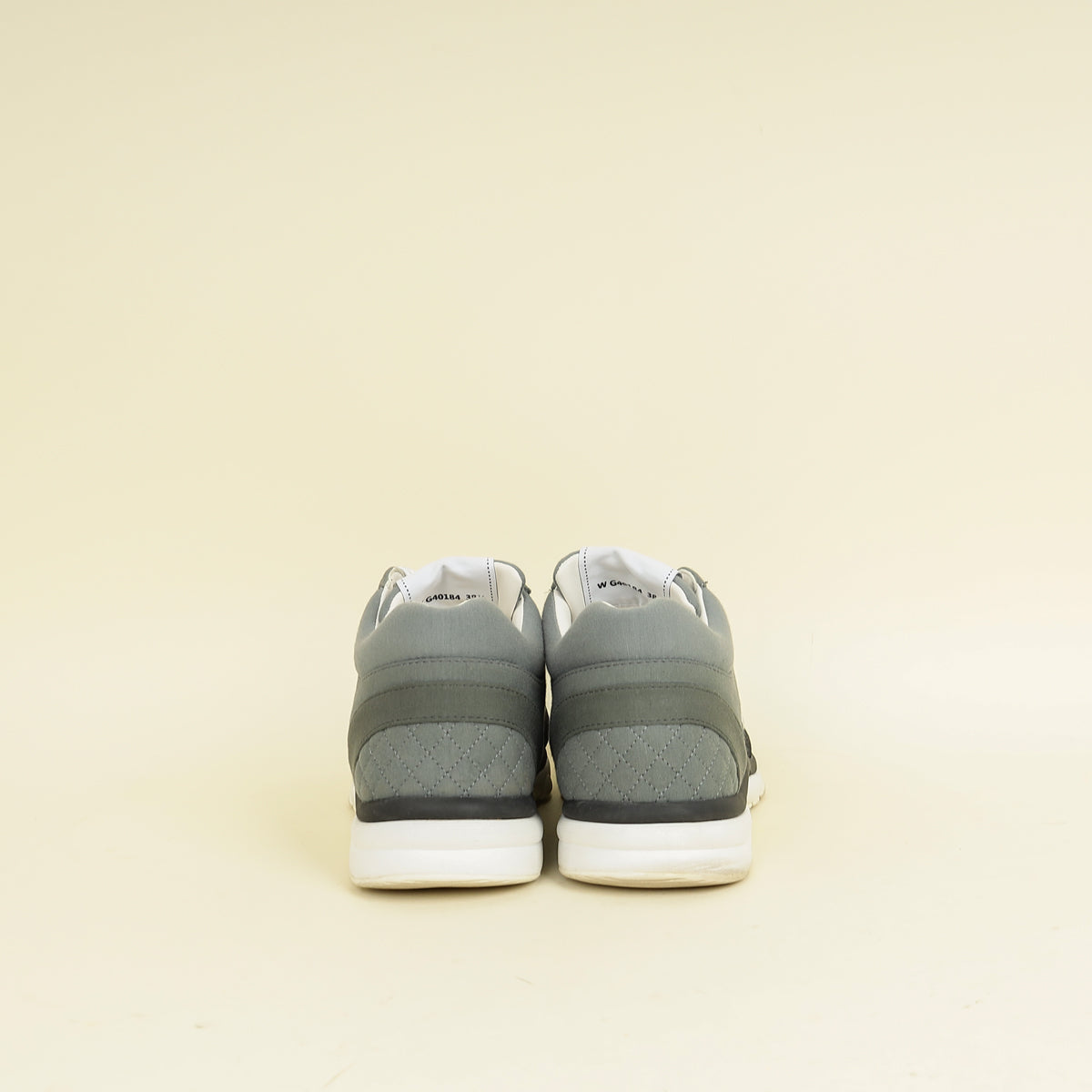 Chanel Grey CC Quilted Trainer Sneakers 38.5