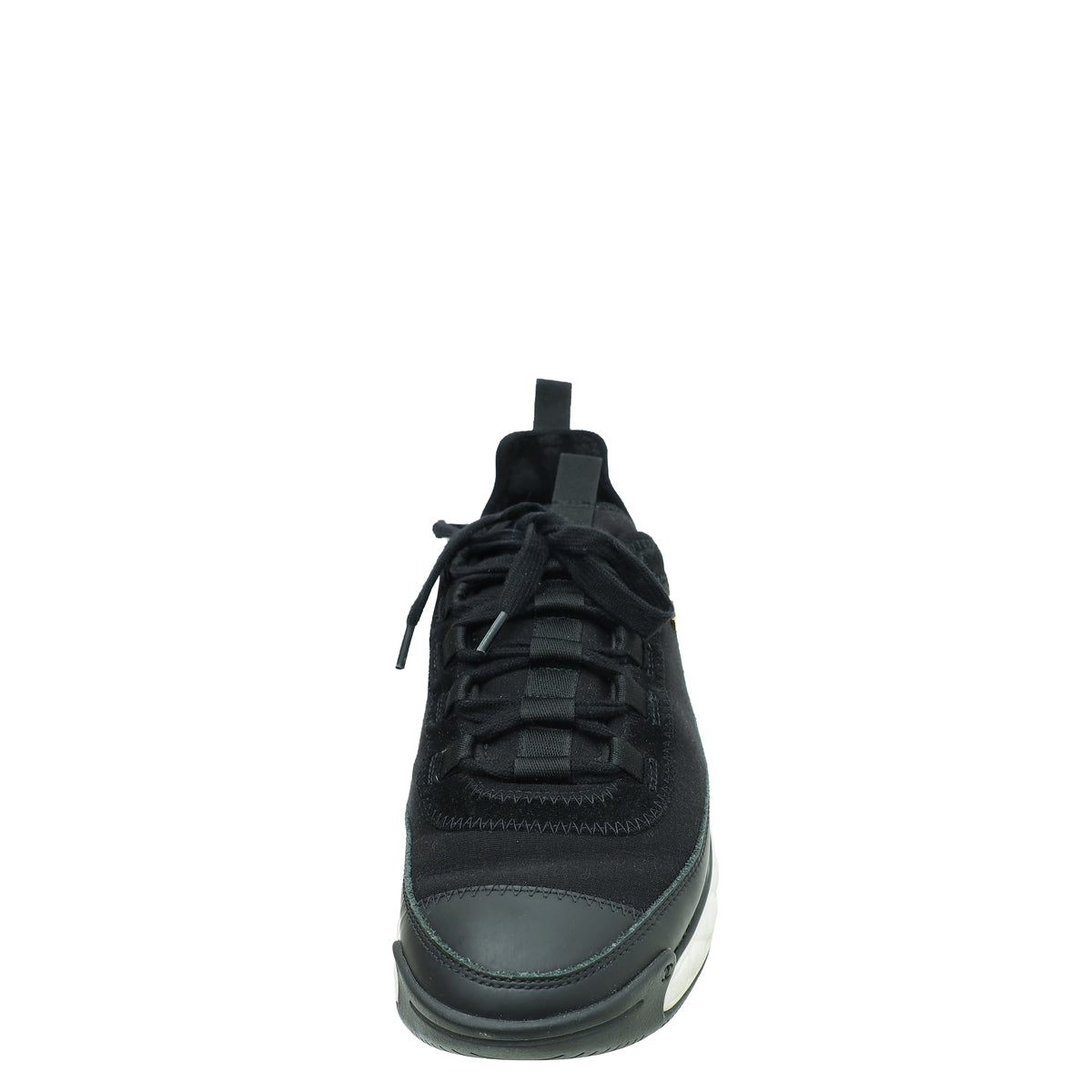 Chanel Black CC Lace Up Sneakers 38