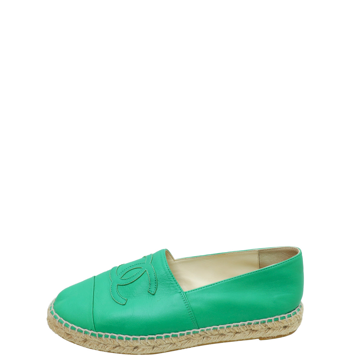 Chanel Green CC Espadrille 38
