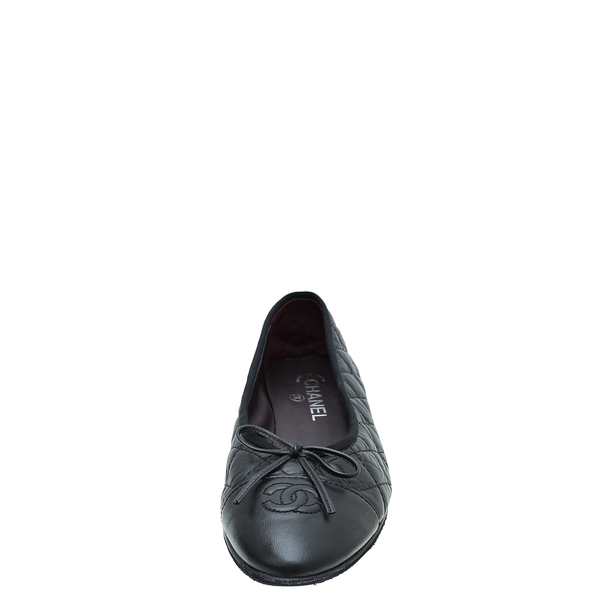 Chanel Black Quilted CC Ballet Flats 39.5