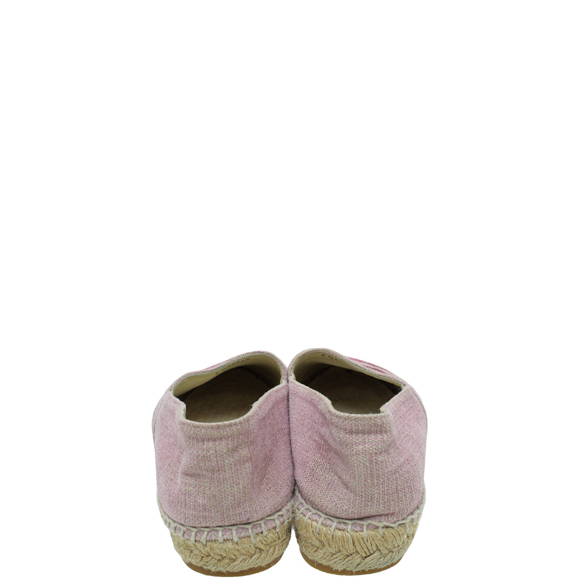 Chanel Pink CC Cap Toe Fabric and Sequins Espadrille 39
