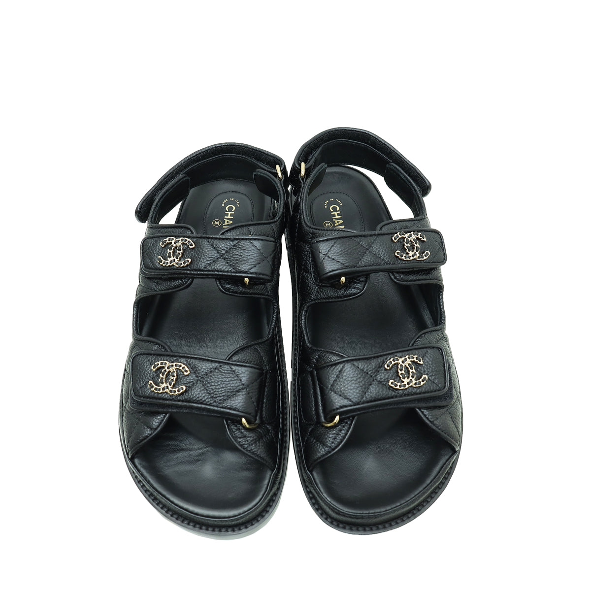 Chanel Black CC Dad Sandal 39