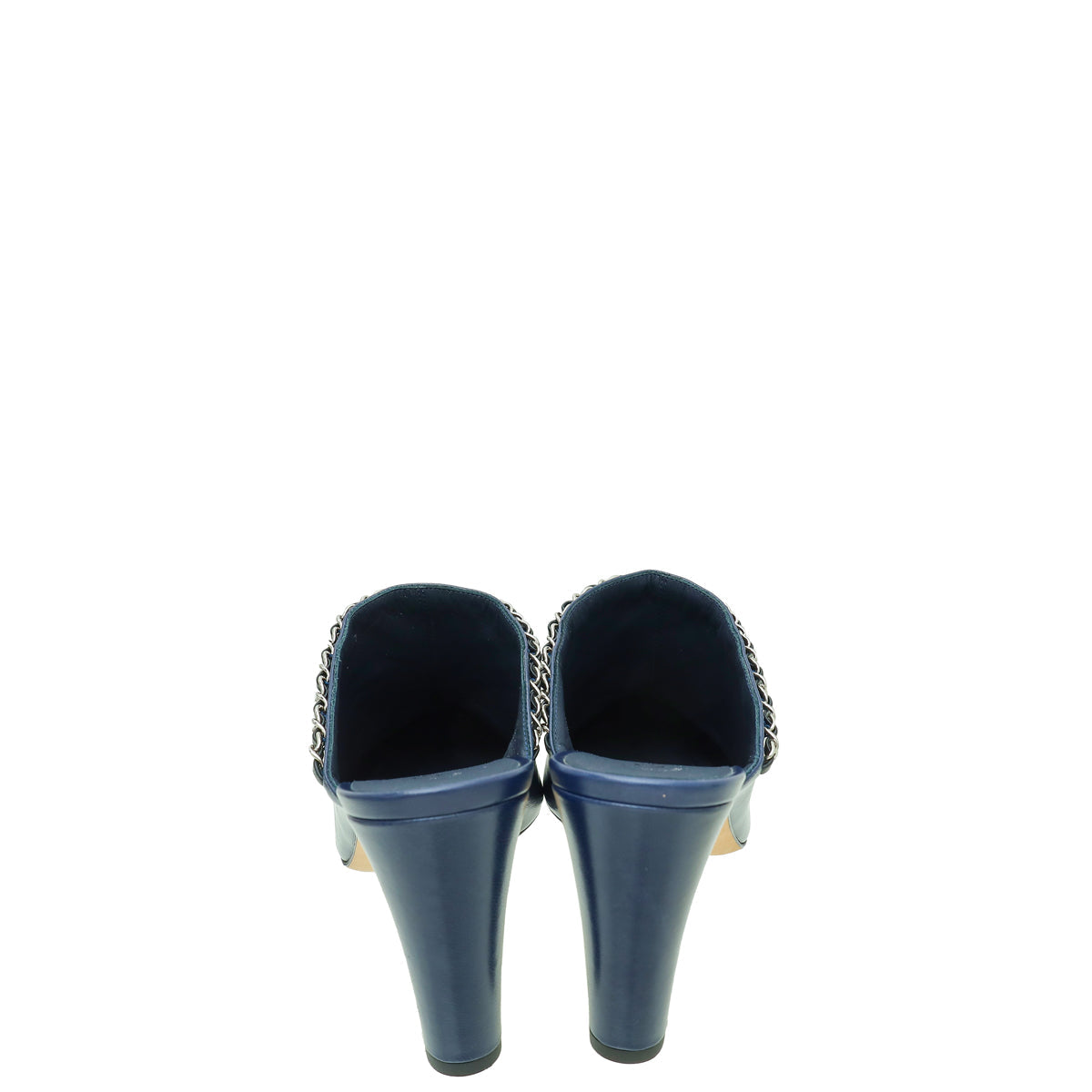 Chanel Bicolor Chain Detail Pointed Heeled Mules 40.5