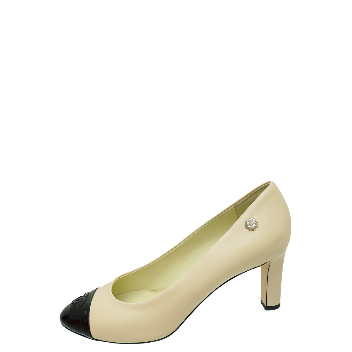 Chanel Bicolor CC Camellia Cap Toe Pump