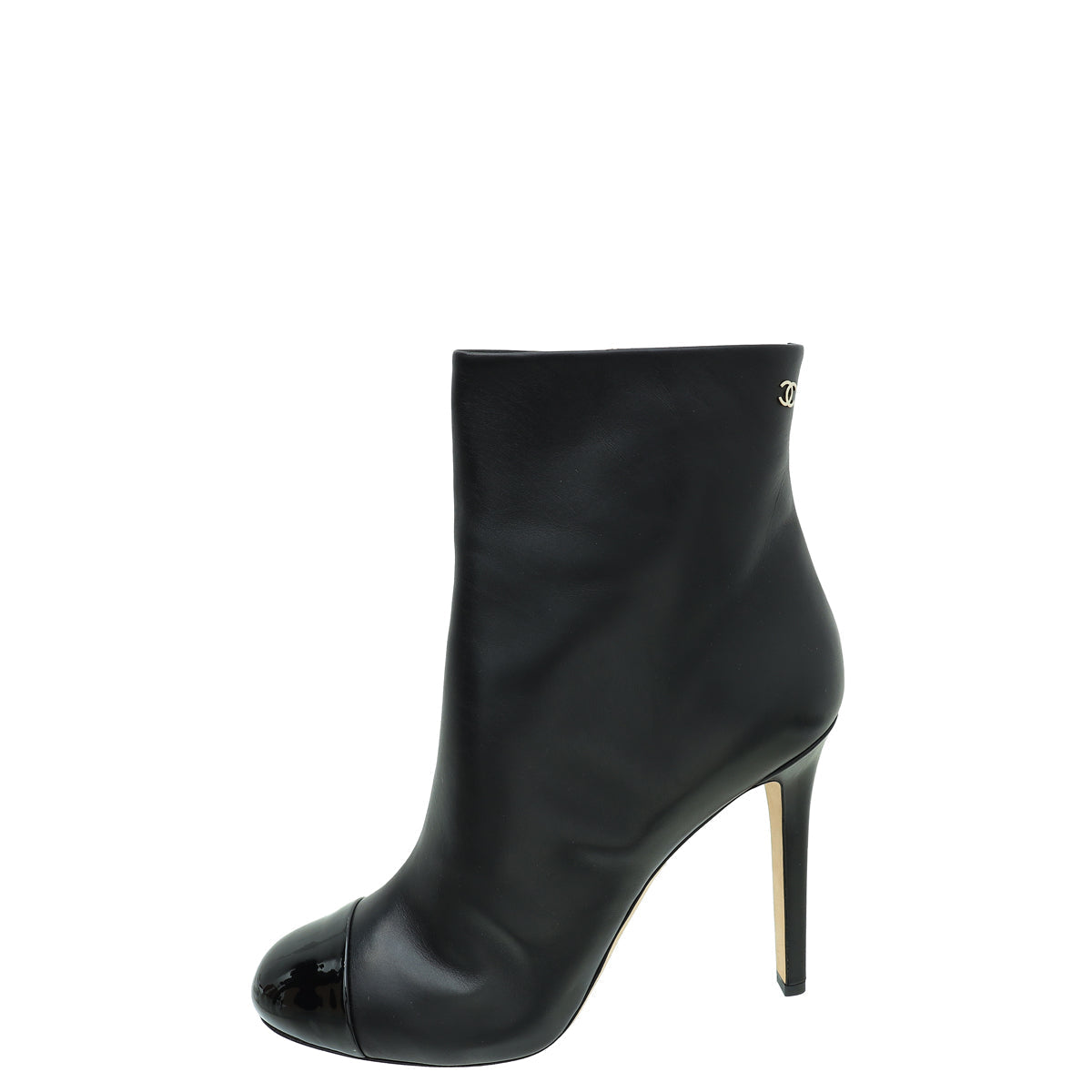 Chanel Black CC Cap Toe Ankle Boot 41