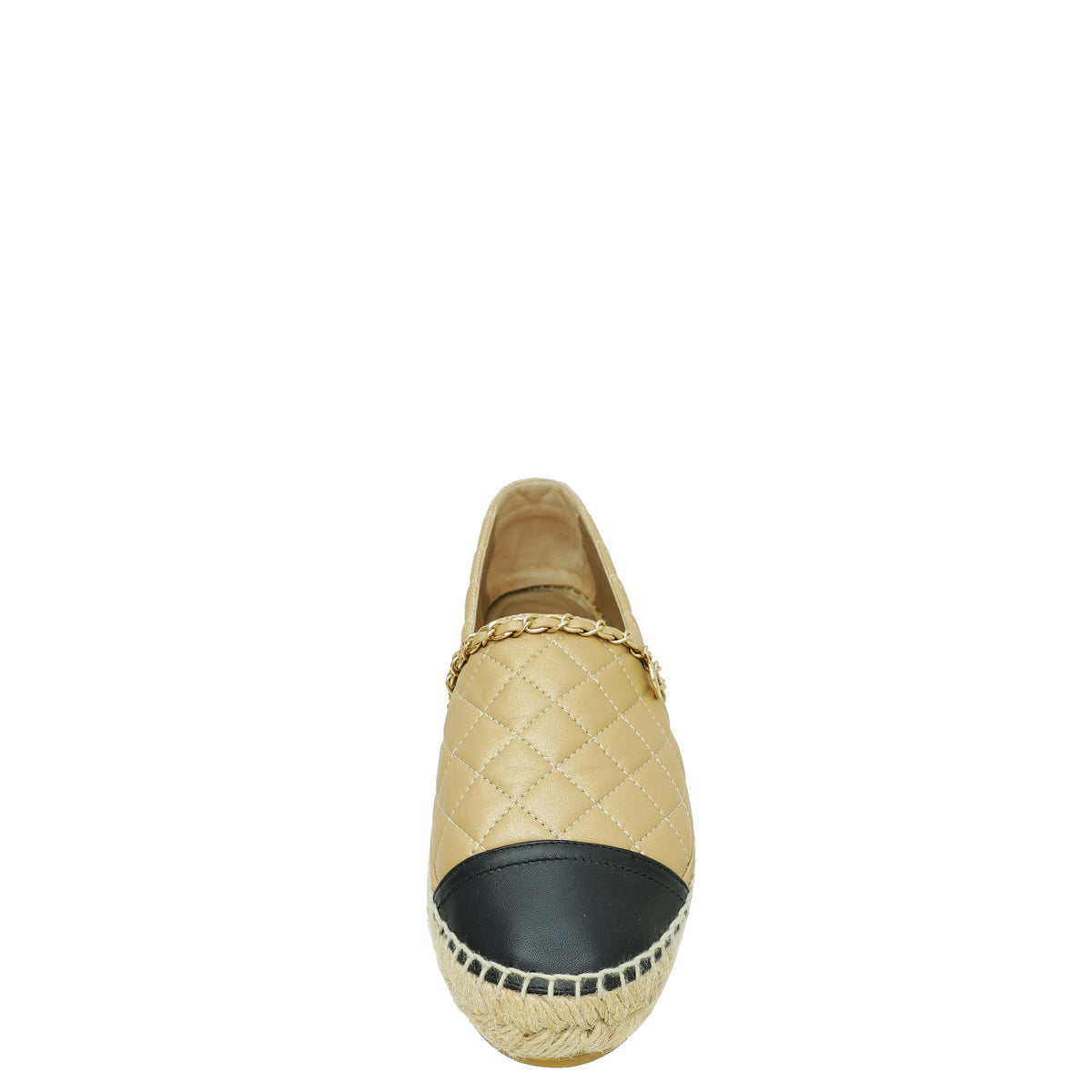 Chanel Bicolor Chain Diamond Quilt Chain Detail Espadrille 41