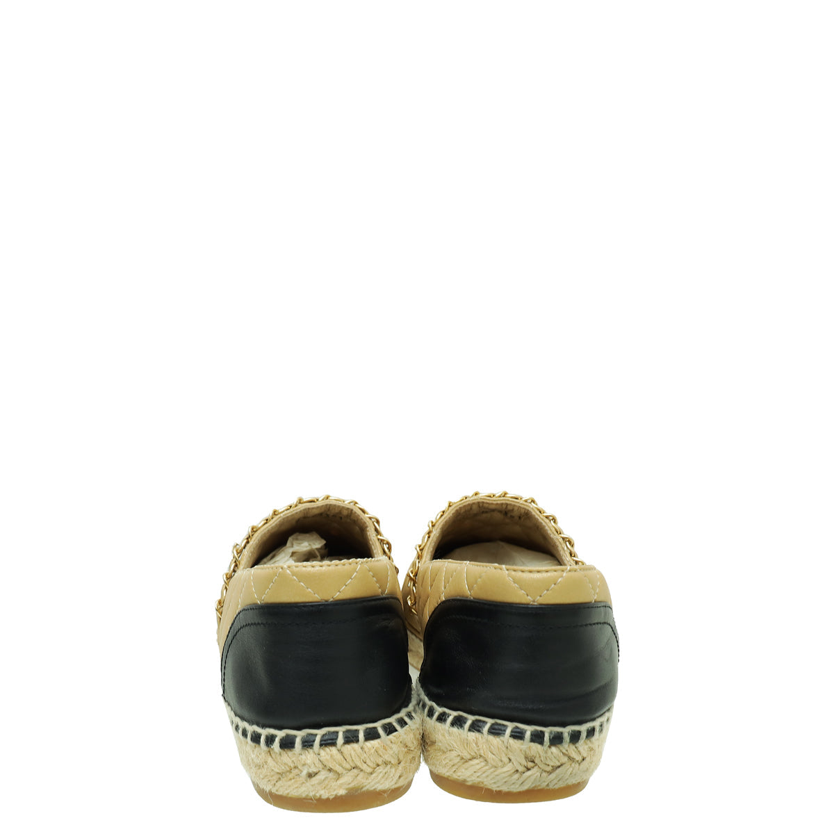 Chanel Bicolor Chain Diamond Quilt Chain Detail Espadrille 41
