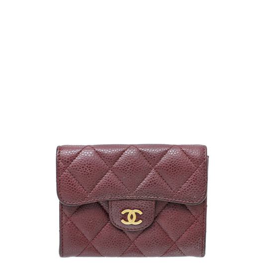 Chanel Burgundy Classic Small Wallet
