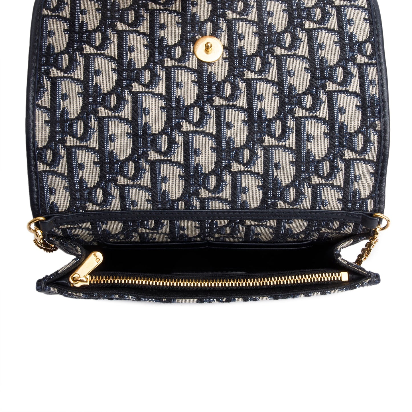 Christian Dior 2020 Navy Oblique 30 Montaigne 2-In-1 Pouch Bag