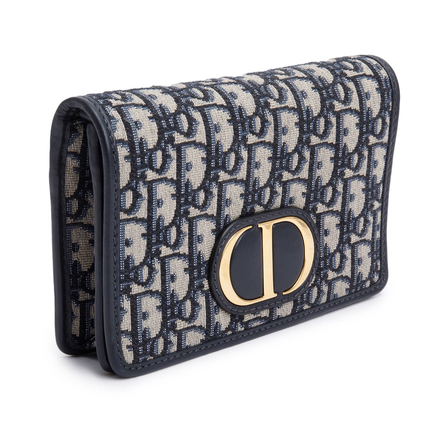 Christian Dior 2020 Navy Oblique 30 Montaigne 2-In-1 Pouch Bag