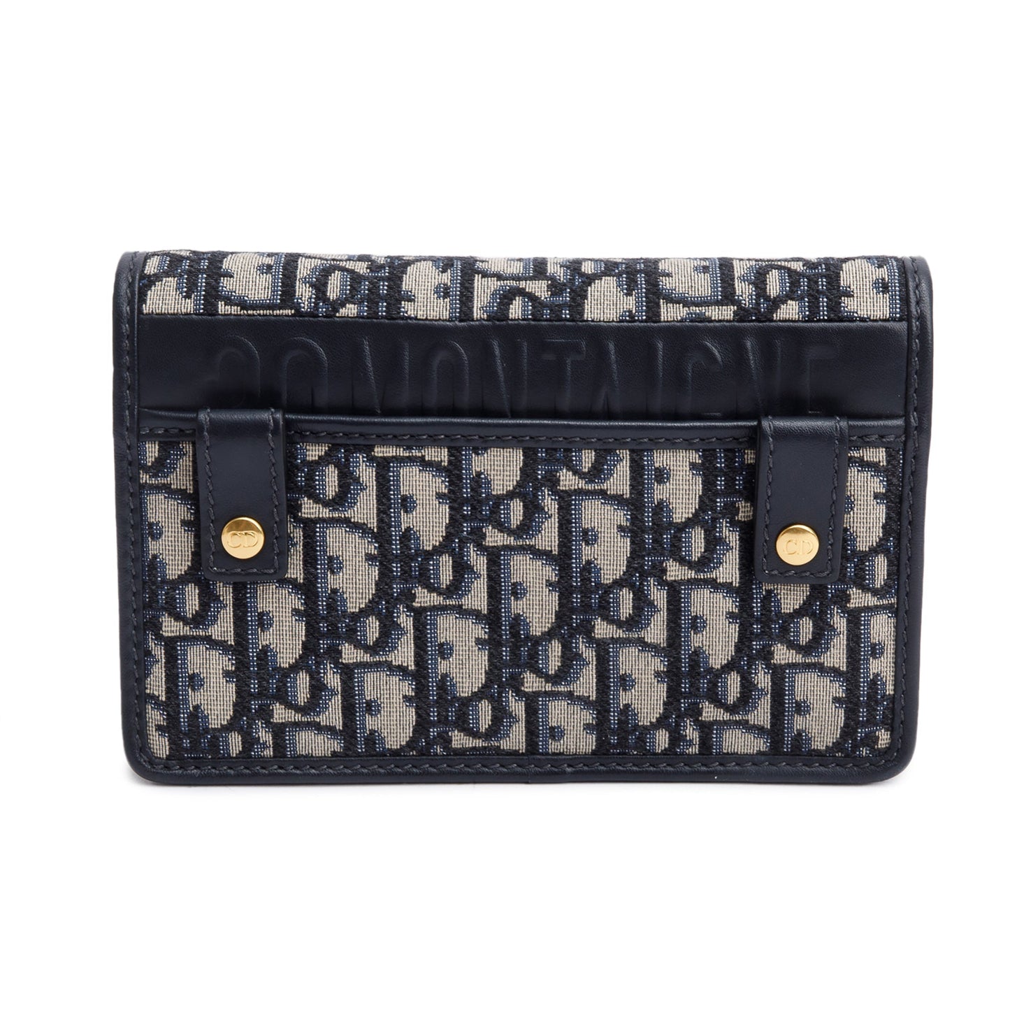 Christian Dior 2020 Navy Oblique 30 Montaigne 2-In-1 Pouch Bag