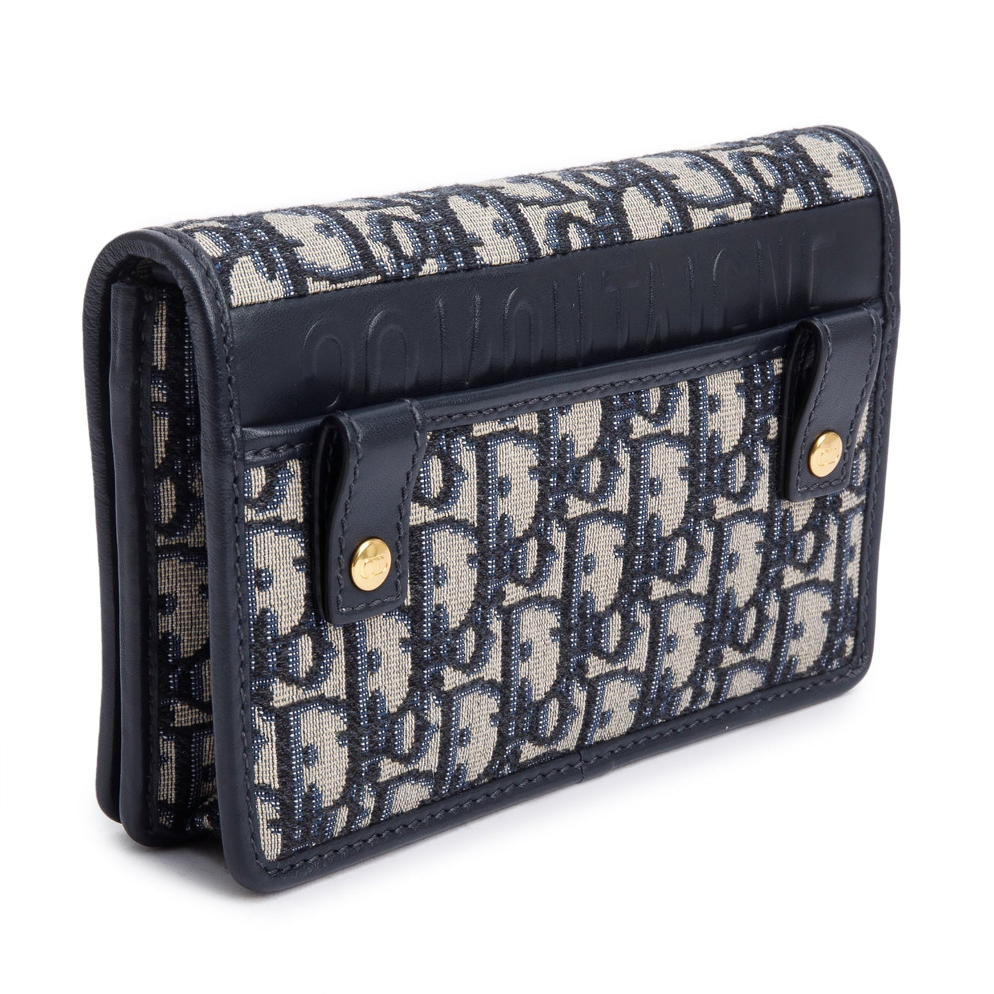 Christian Dior 2020 Navy Oblique 30 Montaigne 2-In-1 Pouch Bag