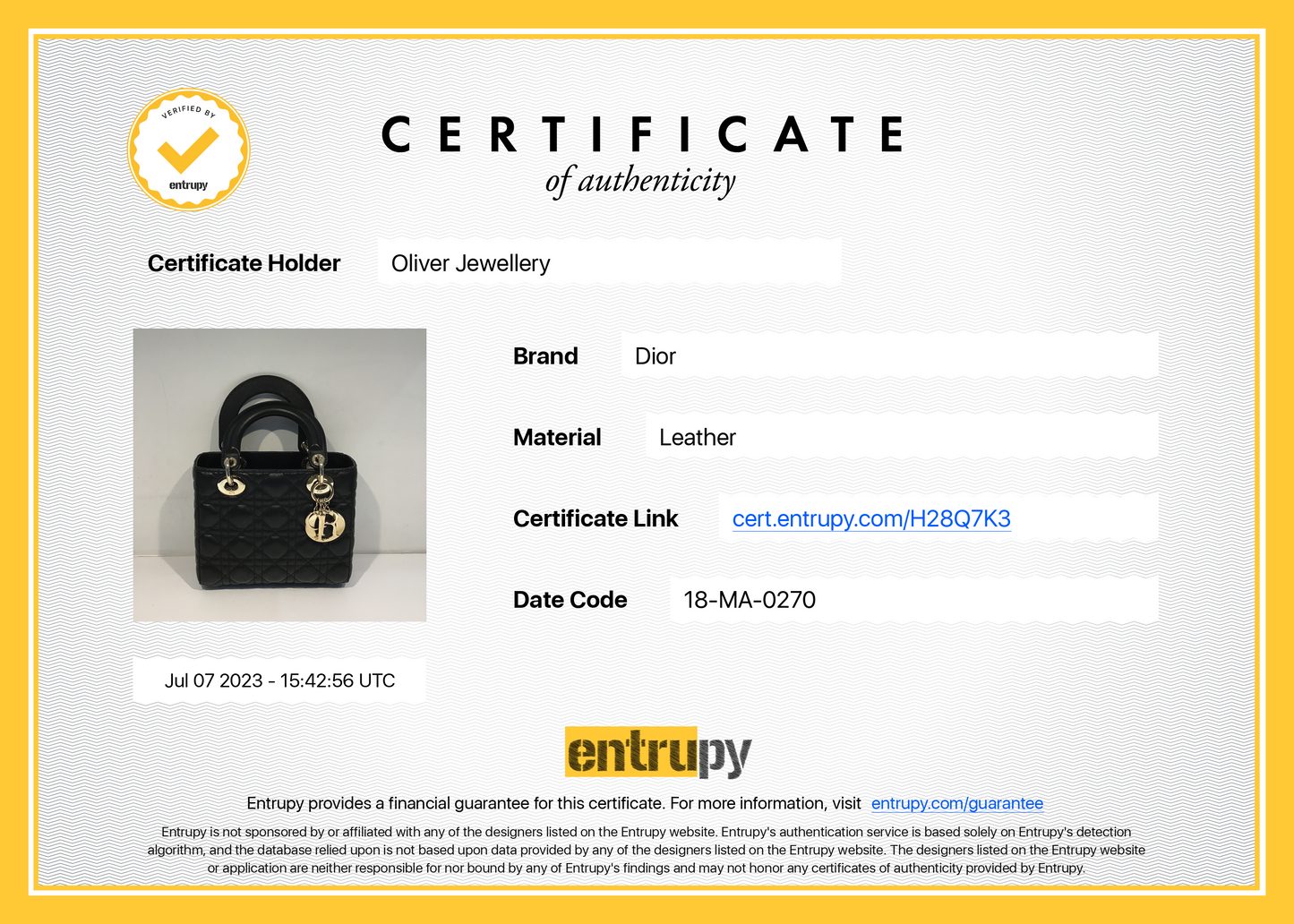Christian Dior 2020 Small Black Lady Dior Bag