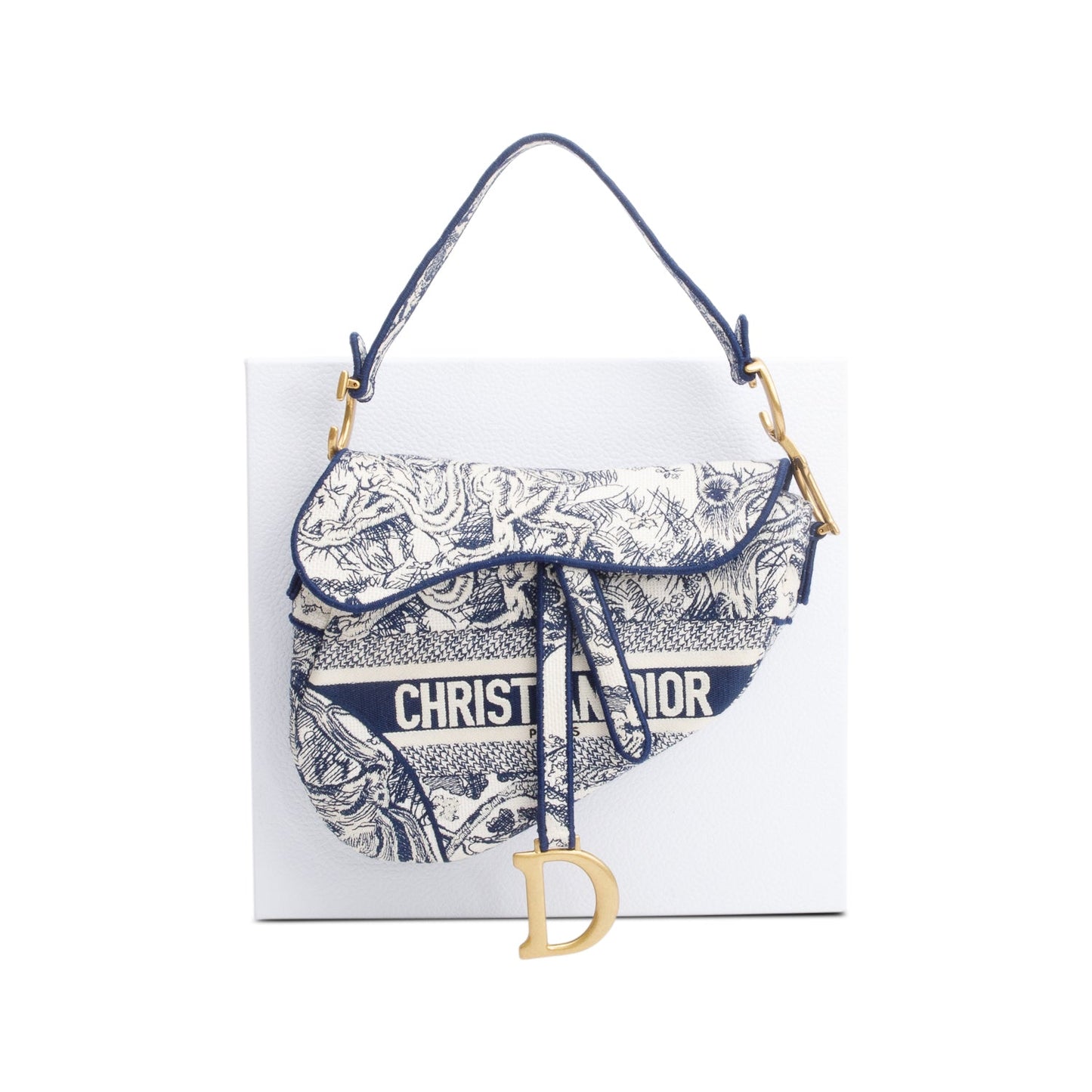 Christian Dior 2021 Toile de Jouy Medium Saddle Bag