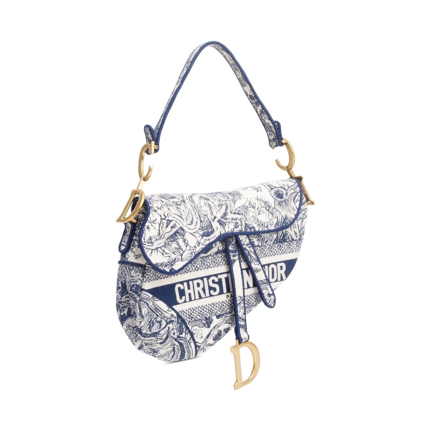 Christian Dior 2021 Toile de Jouy Medium Saddle Bag