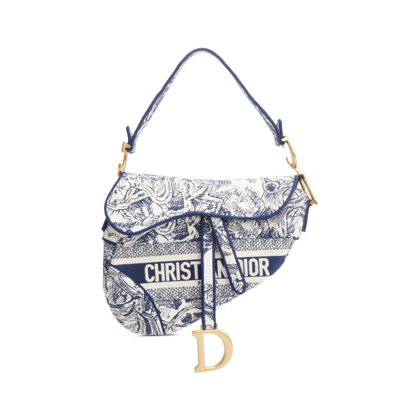 Christian Dior 2021 Toile de Jouy Medium Saddle Bag
